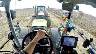 Cab View | Claas Axion 830 + Bossini SG 200 | Spreading Solid Digestate | HARD CONDITIONS