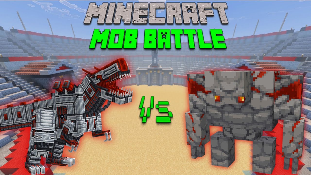 Redstone Tyrant Vs Redstone Golem(Minecraft Dungeons) - Minecraft Mob Battle 