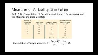 Chapter 2-4 Measures of Variability (Range, Variance, Standard Deviation, Coefficient of Variance)