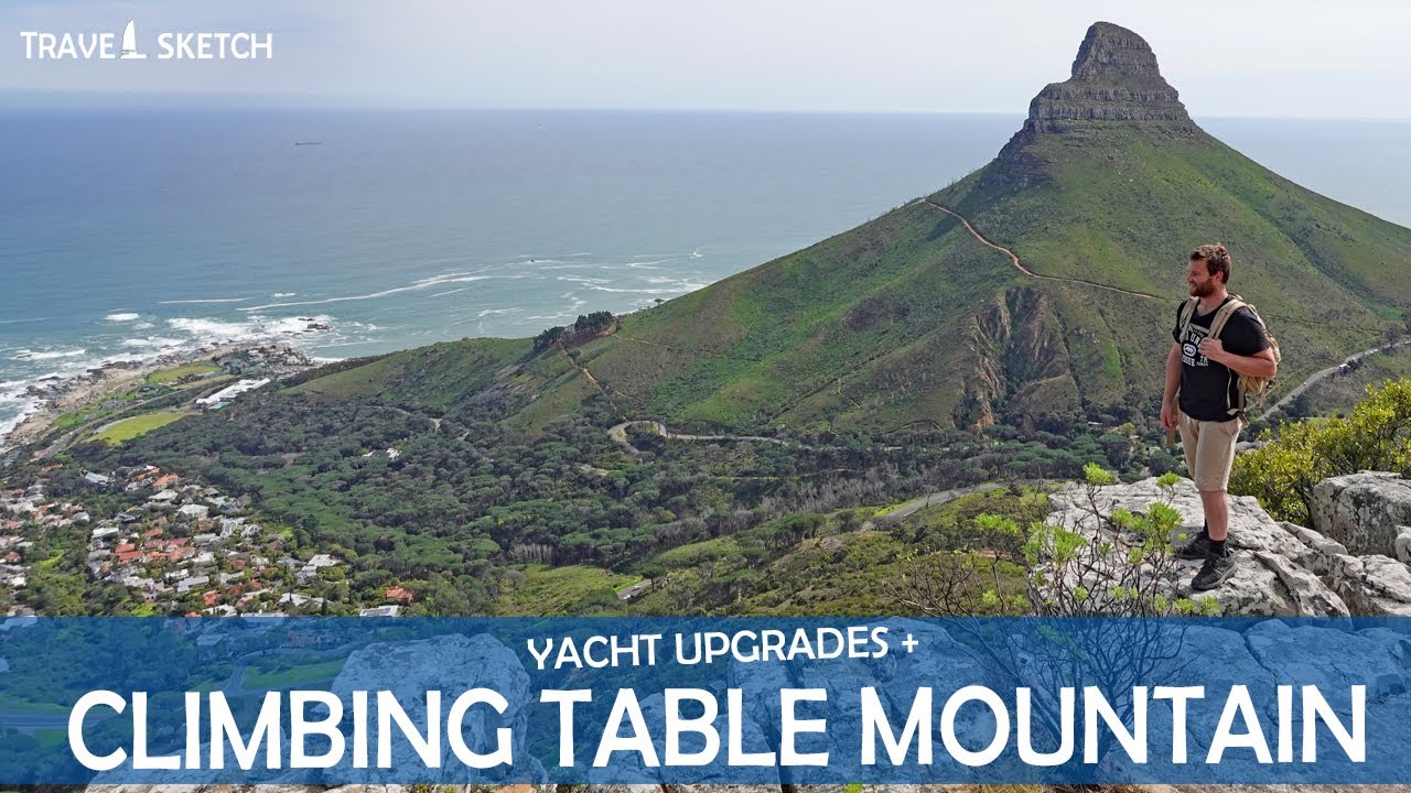 Climbing Table Mountain while doing Leopard Catamaran Aftermarket Work