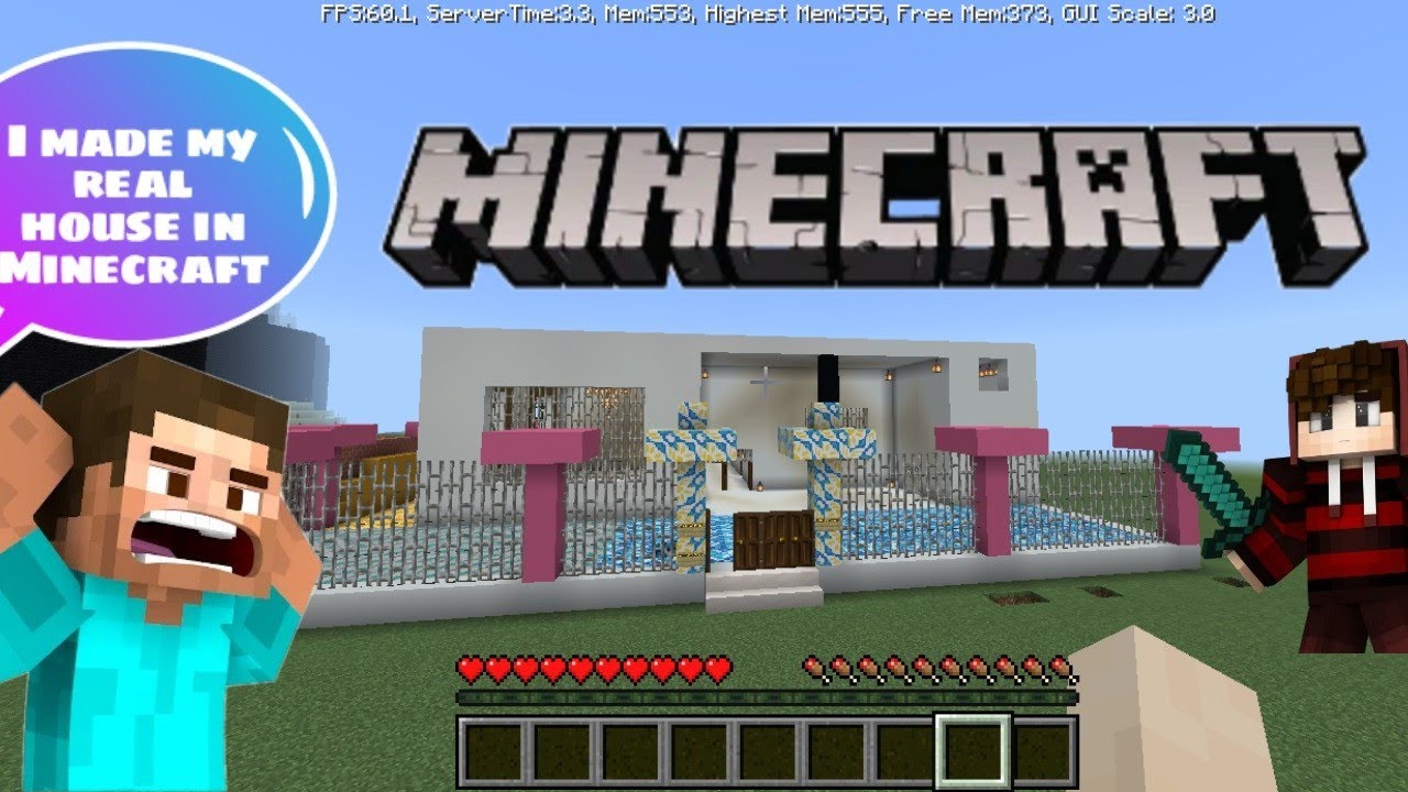 I made my real house in Minecraft With Funny 🤣 background music ...