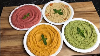 4 انواع مقبلات رمضانية مبتكرة سهلة وسريعة بمكونات متوفرة hummus / vegan appetizers