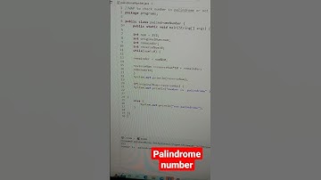 #palindrome number java program#