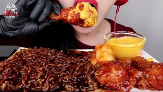 أصوات الأكل اندومي  أتحداك ما تجوع    موكبانغ noodles  ASMR #131