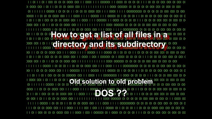 Create a list of files name in a directory and its sub-directories the easy way using DOS commands