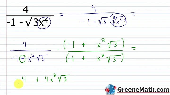 Algebra 2 Lesson #59 Rationalizing a Binomial Denominator