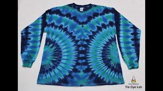 Double Side Color Offset Fan Fold Long Sleeve Tie Dye Shirt [Liquid Dyed]