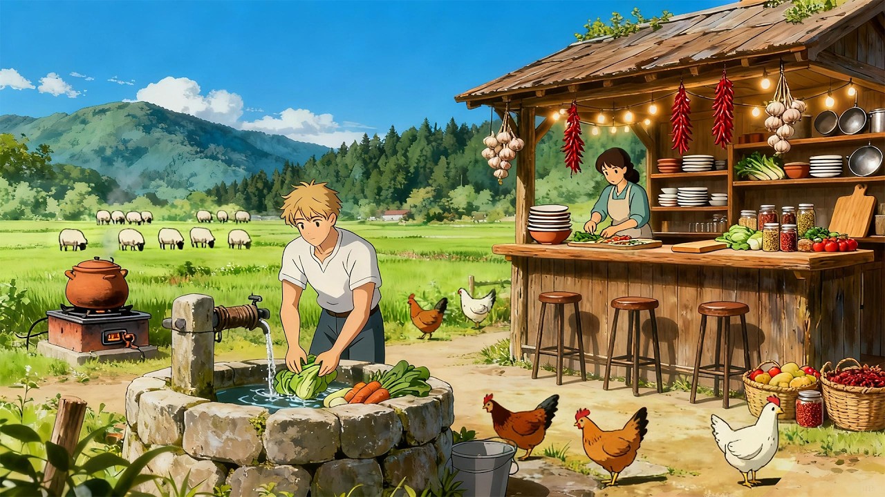 Peaceful Life in the Countryside: Make Hamburgers Using Homegrown Ingredients! | Ghibli Video