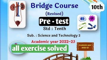 science 2 bridge course pre-test | class 10th | All exercise solved | setu Abhyas 2022 - 23