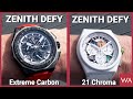 ZENITH DEFY Extreme Carbon. ZENITH DEFY 21 Chroma. Bold & Mastering the 1/100 of a Second.