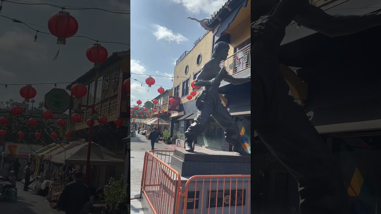 Bruce Lee Statue in LA’s Chinatown Plaza