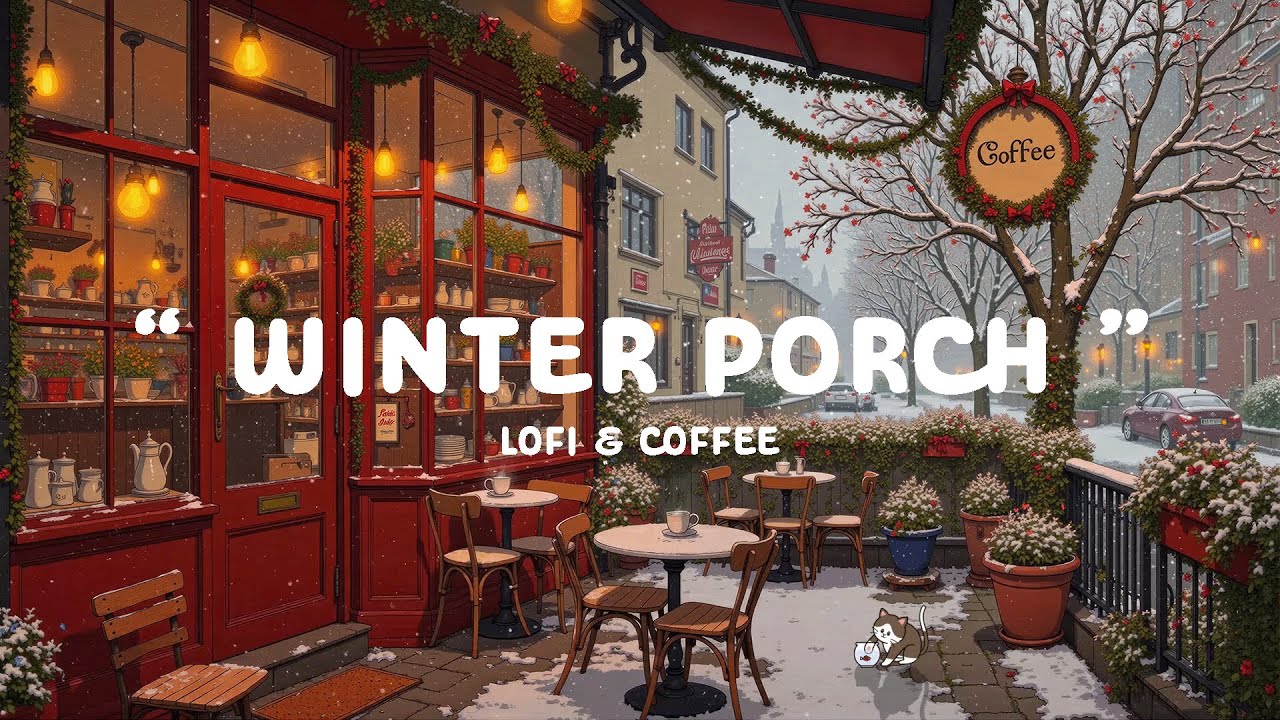 Winter Porch ❄️ Lofi Cafe & Positive Snow Day 🕯️ Deep Focus with Lofi Hip Hop 24/7 for relax, study