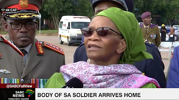 Body of slain Sergeant Vusi Mabena arrives at Waterkloof Air force