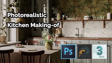 Photorealistic kitchen making-of timelapse. 3dsmax, Fstorm