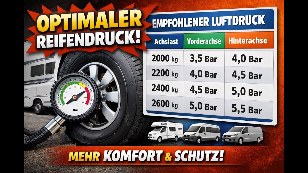 Reifendruck Wohnwagen 1700 Kg