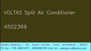 VOLTAS Split Air Conditioner 4502369 System Designing 919898368188
