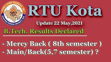 RTU Result Update 🔥 May 2021 | RTU Mercy Result |RTU Main/Back/Mercy Results | RTU kota| RTU results