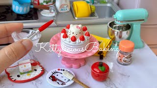 V49 Miniature Hello Kitty Cake Whisking Up Cuteness In My Dollhouse Kitchen