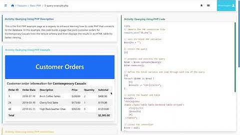 Database Application Development: Generating HTML Tables w/ PHP & MySQL/MariaDB (Learning Activity)