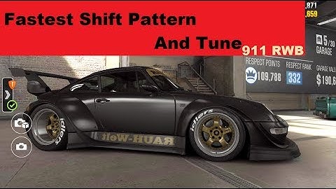 CSR2 Porsche 911 RWB  shift pattern and tune for fastest time.