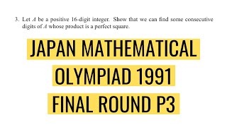 Japan Mathematical Olympiad (JMO) 1991 Final Round Problem 3 Net Worth
