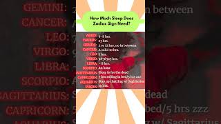 😴 How Much Sleep Each Zodiac Sign Needs 🌙💫#zodiacsleep #sleepneeds #zodiacsigns #astrologyfacts