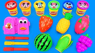 Satisfying Video | 🌈 DIY How to Make Squishy Rainbow Ice Cream with Play-Doh & Fruits Cutting ASMR