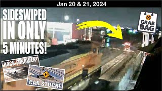 CAR ON TRACKS SIDESWIPED IN ONLY 5 MINUTES! RAINBOW WITH TRAIN, GREAT FALLEN FLAGS & MORE!