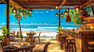 Outdoor Seaside Cafe Ambience With Relaxing Jazz Piano Music And Ocean Wave Sounds ⛱