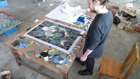 Timelapse "The Overthinker" - Ceramics Mosaic Process Video