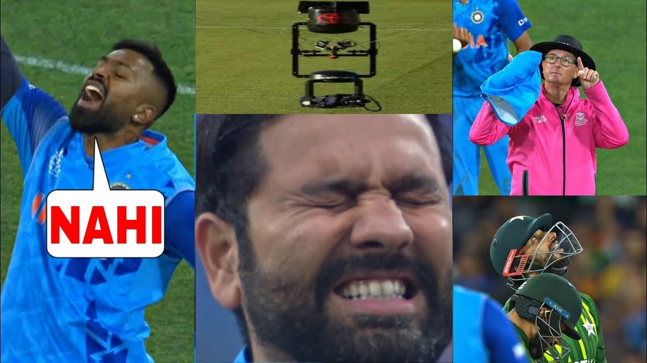 Rohit and Hardik angry when ball hit spider camera and India couldn't