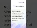 Multibagg AI raises in pre-seed round ₹1.5 Cr. #shorts #news