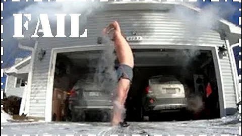 Guy Throws Boiling Water In The Freezing Cold Air (FAIL!)