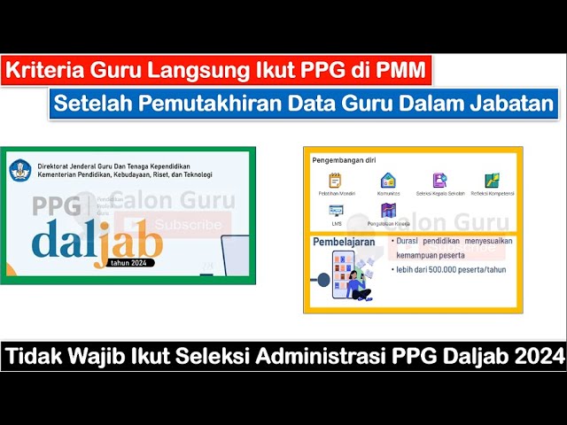 Kriteria Guru Langsung Ikut PPG Daljab 2024 di PMM Tanpa Seleksi Administrasi PPG 2024 ~ Cek Posisi class=