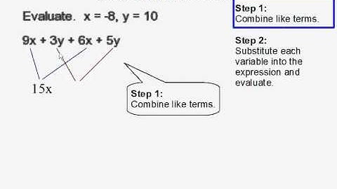 Combining Like Terms and Evaluating Expressions