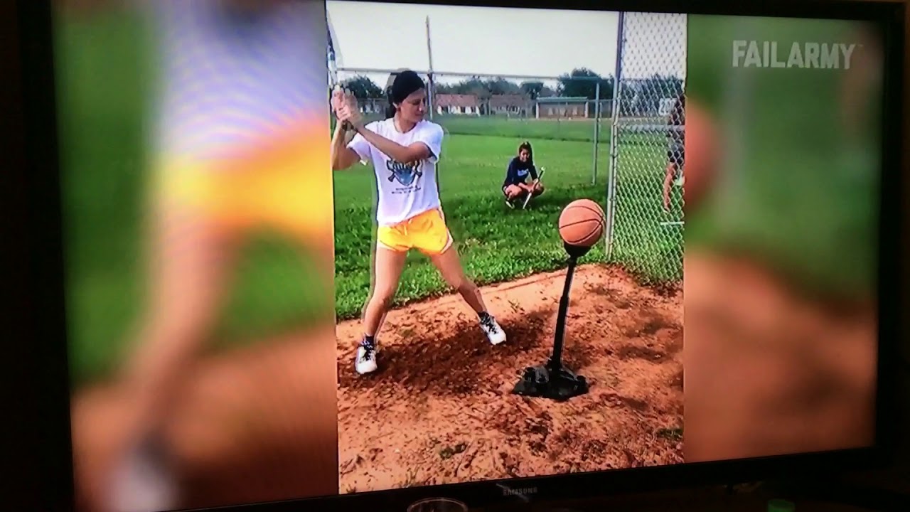 Lump Invader Z STIH hits basketball off tee into face. YouTube