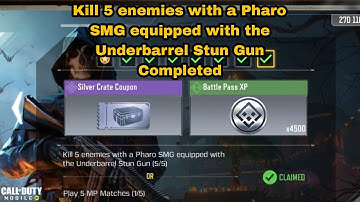 How to Kill 5 enemies with a Pharo SMG equipped with the Underbarrel Stun Gun Cod Mobile