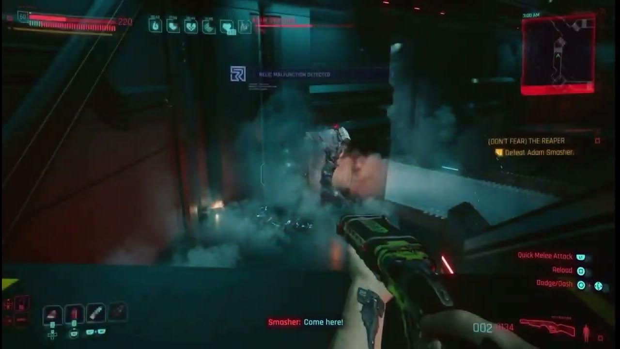 Detonate grenade quickhack on Smasher takes away 43 of his YouTube