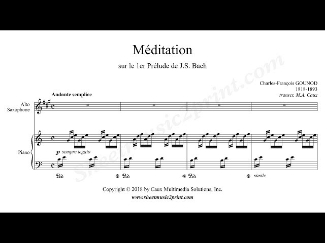 Ave Maria - C. GOUNOD - Saxophone Alto Solo