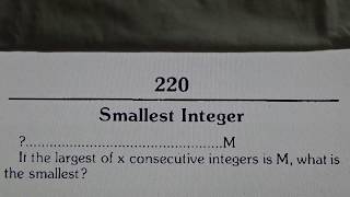 Smallest Integer - Maths Puzzle! #270