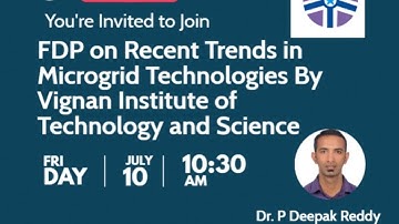 DAY-5: FDP ON RECENT TRENDS IN MICROGRID TECHNOLOGIES BY DEPARTMENT OF EEE-VIGNAN INSTITUTE OF TECHN