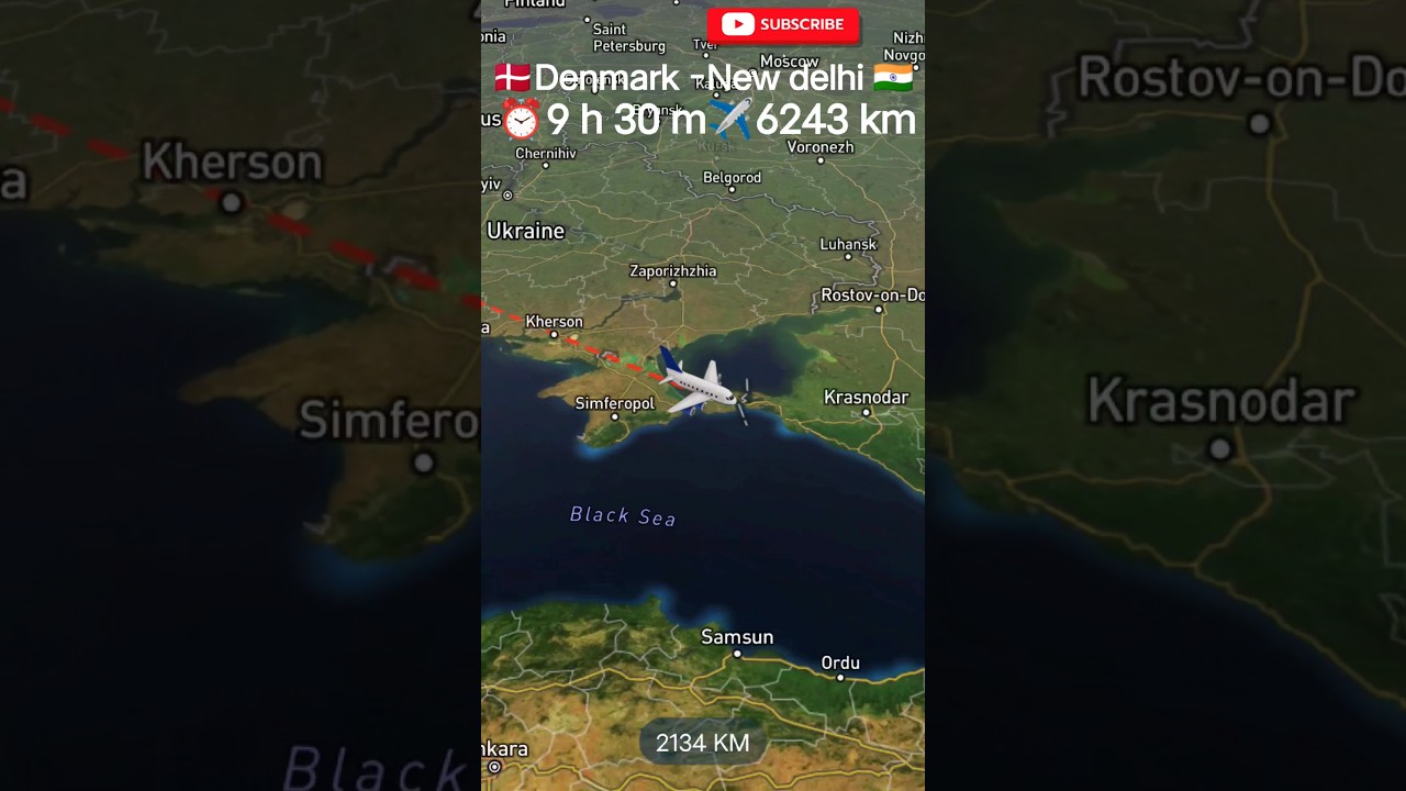Denmark To New Delhi flight route -Air india 