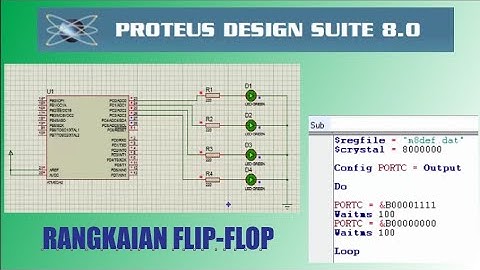 Rangkaian Flip Flop Atmega8 Proteus