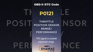 P0121 DTC OBD-II- CODE, Throttle Position Sensor Range/Performance. #automobile #car #obd #dtc