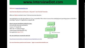 What are native methods in java job interview question and answer