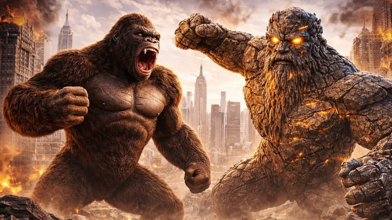 Primal Kong VS Stone Colossus – Final Battle in the City