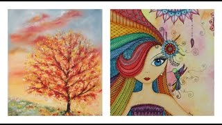 Manos a la Obra TV Programa 11 - Pintar al Oleo - Cuadro arbol de Otoño - Zentangle - Acuarelas