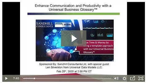 Webinar: Enhance Communication and Productivity with a Universal Business Glossary