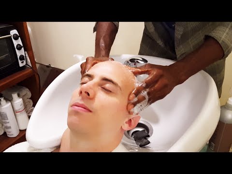 Old School Senegalese Barber - Face shave with shavette part 2 - ASMR video