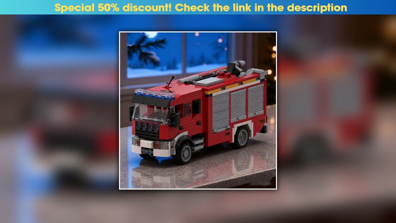Get 501pcs MOC RENAULT Fire Truck City Trafficed Model Building blocks Assemble DIY Christmas gifts